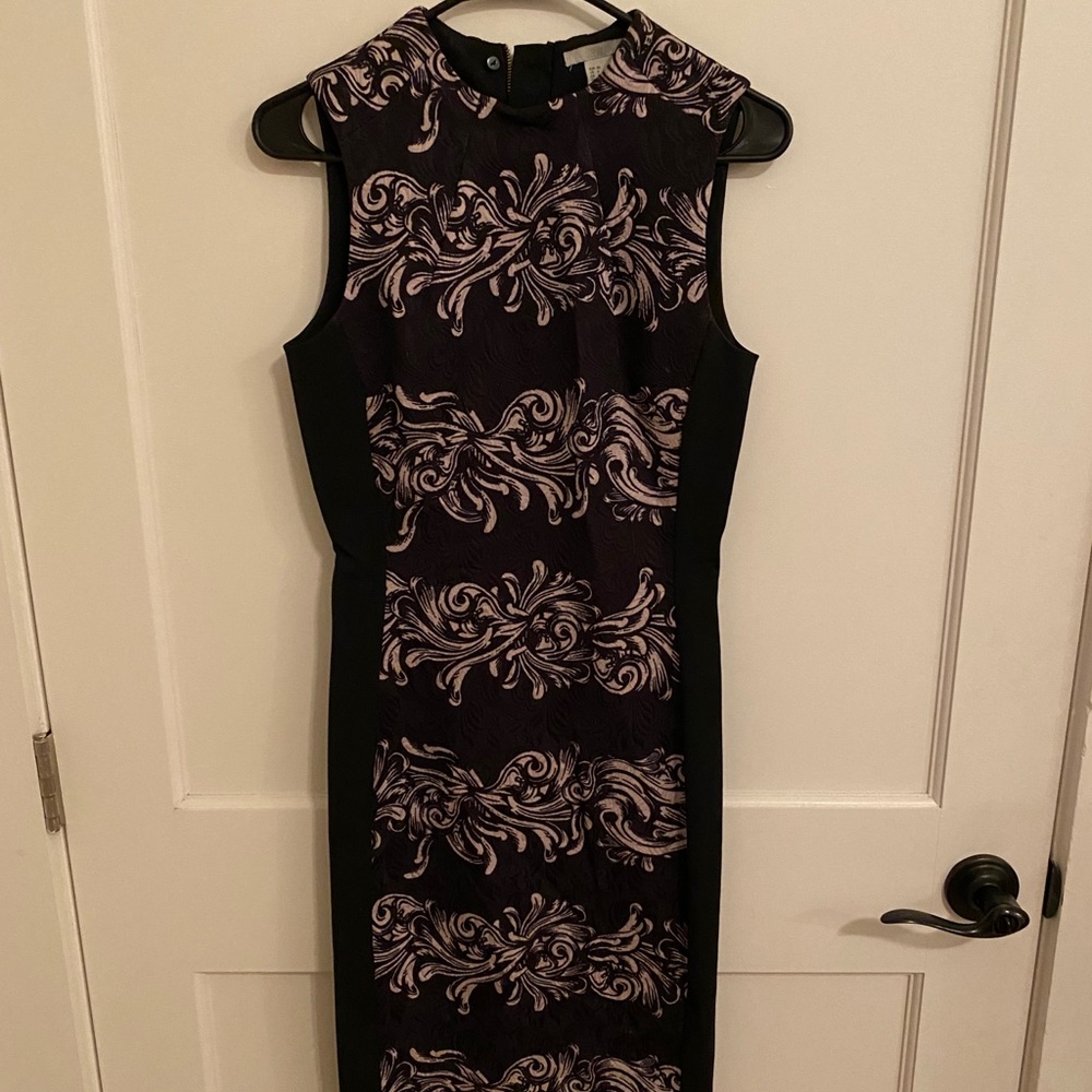 Black dress with front pattern